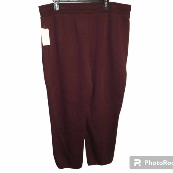 XERSION Women's mens jogger sweatpants XXL burgundy Brown midrise W-005 - Picture 3 of 4